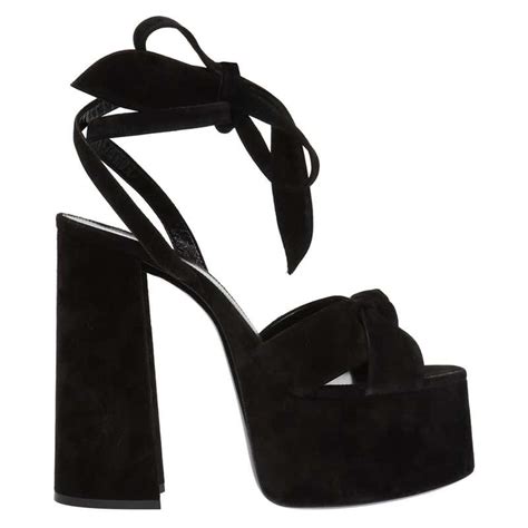 Saint Laurent Paige Platform Leather Sandals 